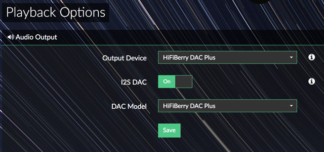 Output settings in Volumio