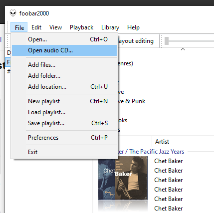 open audio disc