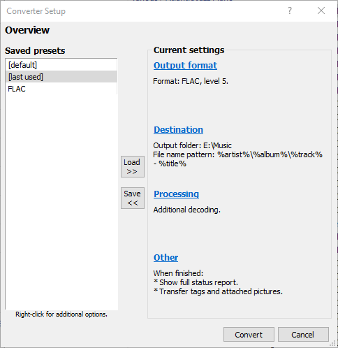 Converter Setup